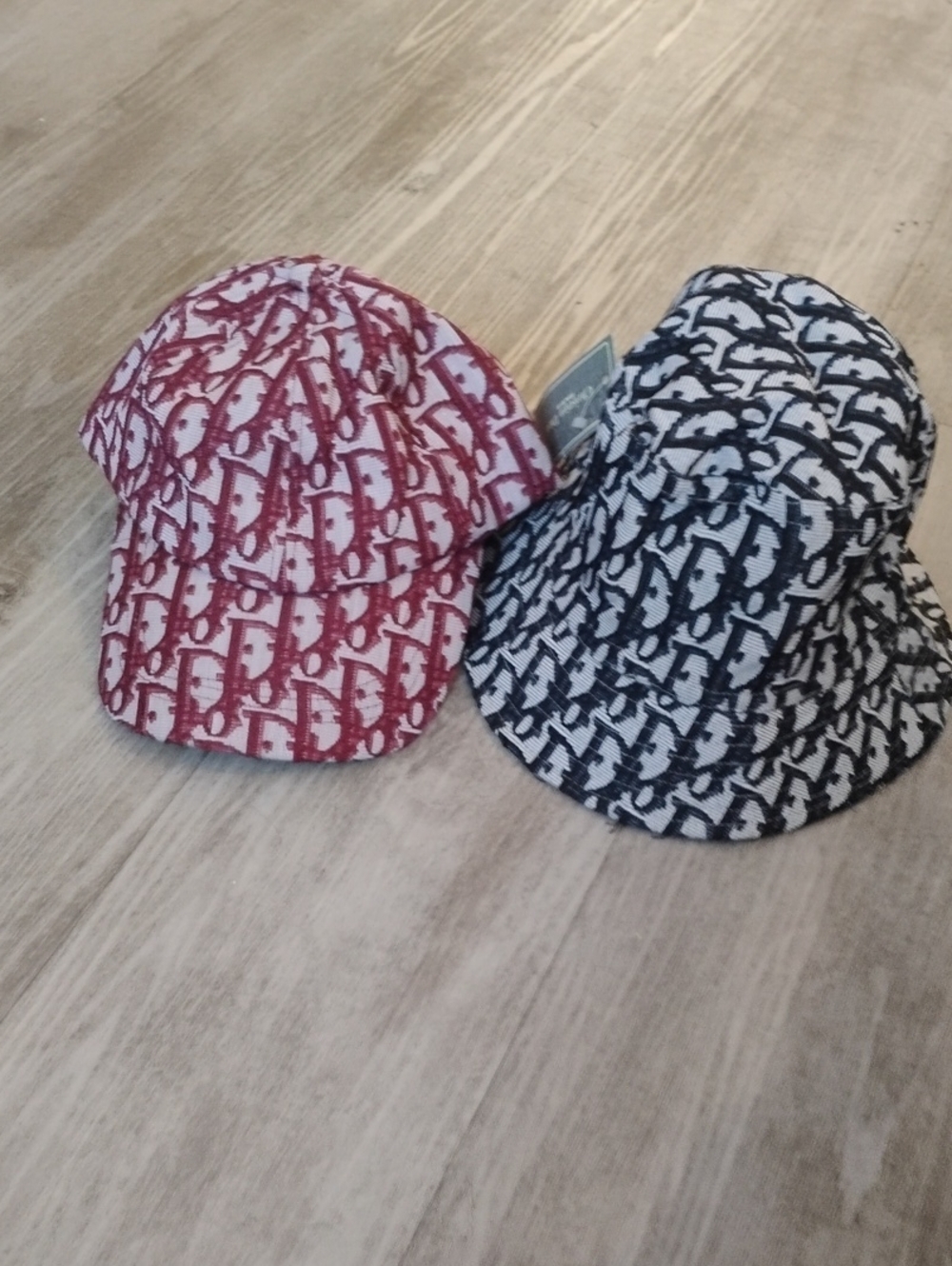 Reversible Patterned Bucket Hat - 1 burgundy Cap& 1Blkish Bucket🆕✨